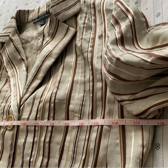 LAFAYETTE 148 striped suit fall colors Jacket size 2 Shorts size 4 linen blend - Picture 12 of 15